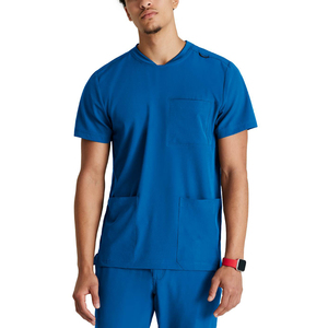 Hot Sale 2026 High Quality Nurse Scrub <b>Sets</b> for Men Anti-Wrinkle Poplin Fabric Medical Uniform Top with Drawstring Pants - Product Image 4