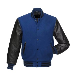 Blouson universitaire en laine et cuir personnalisé OEM pour hommes, blouson de baseball brodé, streetwear, fournisseur en gros - Product Image 6