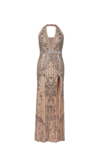 Robe de style sari traditionnel orange et blanc pour femmes |   Broderie perlée |   Fournisseur en gros de robes ethniques de créateurs pour les occasions spéciales - Product Image 1