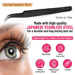 Professional Fiber Tip Lash Tweezers Set 90° Eyelash Extension Tweezers Stainless Steel Volume Lash <b>Tool</b> - Product Image 4