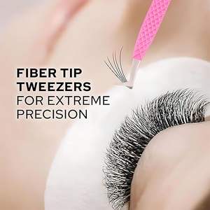 Meilleures pinces à épiler antistatiques en acier inoxydable japonais J2 pour extensions de cils, pointes en fibre, logo personnalisé, outils de beauté en gros - Product Image 2