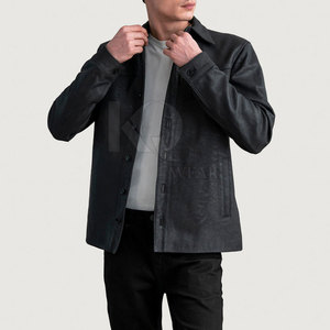 Chemises en cuir au design classique pour hommes, tissu doux et confortable, matière légère, adaptées au bureau et à un usage quotidien - Product Image 2