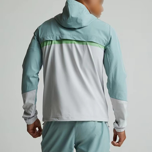 Wholesale Nylon <b>Windbreaker</b> Tracksuits Sweatsuits Men <b>Windbreaker</b> Short Set Zip up Hoodie and Set - Product Image 2