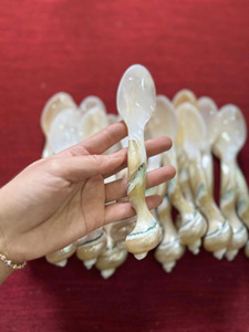 Vintage Seashell Teaspoons With Long Handles Mirror Polish Dishwasher Safe For Wedding Use - Product Image 3