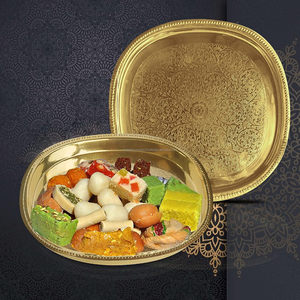 Plateaux de service en cuivre uniques collations servant taille et conception personnalisées forme ronde en gros pour produit Offre Spéciale - Product Image 5