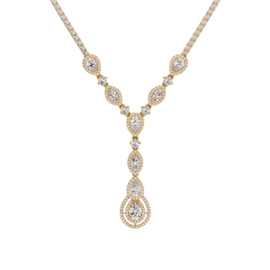 Collier statement Atlantis Pear Drop pour femme, diamants naturels et cultivés en laboratoire, taille mixte, argent sterling 9KT, 10KT, 14KT, 18KT - Product Image 6