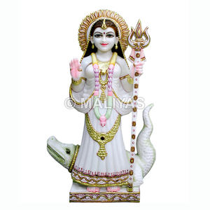 Estatua de Khodiyar Mata en Mármol Blanco |   Murti de Khodiyar Premium para el Hogar y el Templo – Maliyas - Product Image 1