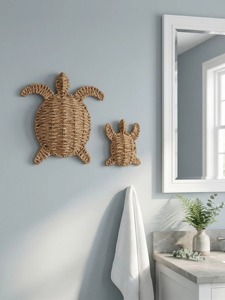 <b>Tortoise</b> Wall Decor Rattan Handmade Woven Turtle Wall Hanging For <b>Home</b> Living Room Bedroom Balcony Boho Rustic Interior Styling - Product Image 3