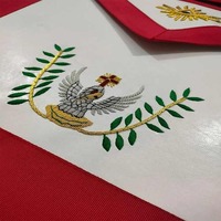 Nouvelles insignes maçonniques vintage de haute qualité, brodées à la main en cuir avec perles, aimant et patch brodé
