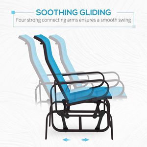Sedia a dondolo leggera blu per campeggio e picnic - Product Image 4