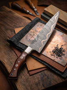 Nouveau couteau de chef de cuisine artisanal de luxe en cuivre multicouche - Gyuto professionnel, lame de 8 pouces, épaisseur de 3 mm, manche en bois - Product Image 2