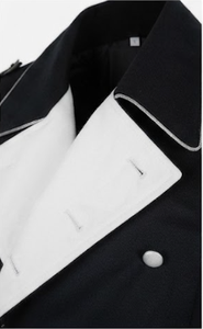 Gabardina Larga Negra Cruzada para Hombre, Estilo Blazer, Cortavientos, Ropa Exterior Formal - Product Image 5