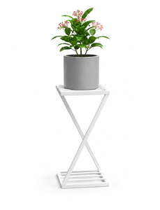Soporte de Metal Moderno en Forma de Z para Plantas, Interior/Exterior, Decorativo, Geométrico - Product Image 1
