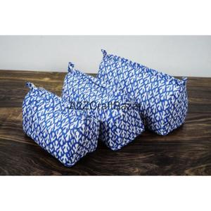 Estuche de Viaje Multifuncional Ecológico de Algodón Hecho a Mano con Estampado de Bloques, con Cierre, en 3 Tamaños, para Guardar Maquillaje - Product Image 2