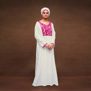 Vestido Maxi Kaftán Modesto de Rayón, Elegante, Cuello Sólido, Corte Holgado, Estilo Árabe Dubái, Manga Larga, Abaya Larga Hasta el Suelo para Eid - Product Image 5