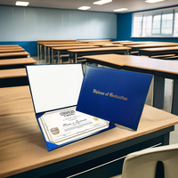Porte-certificat en cuir PU personnalisable avec logo, couleurs au choix, format 8,5x11 pouces, couverture rembourrée, pour diplôme de remise de diplôme ou de récompense