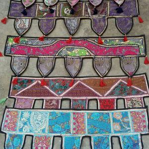 Voilages de porte faits main style ferme moderne avec motif Toran indien 100% coton pour Diwali, Anniversaire et Printemps - Product Image 1