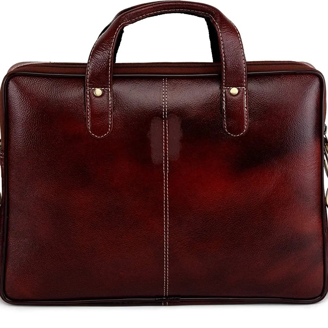 Großhandel Herren Pure Leather Aktentasche Wasserdichte Laptop Handtasche Umhängetasche Business Aktentasche für Männer und Frauen