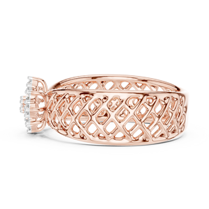 Anillo de Mujer con Diamante Cultivado en Laboratorio, Corte Brillante, Chapado en Rodio, Oro Rosa Sólido de 18 Quilates, para Compromiso, Boda, Fiesta, San Valentín - Product Image 3