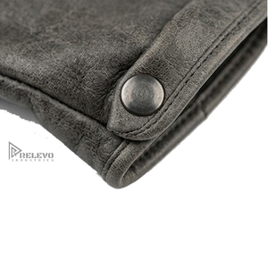 Gants en cuir vintage personnalisés pour hommes, gants de conduite en cuir véritable gris anthracite vieilli, paume antidérapante, fermeture à bouton-pression au poignet - Product Image 4