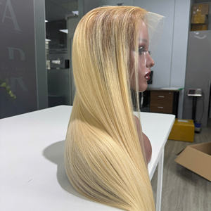 Perruque à cuticules alignées, super doublement étirées, pour cheveux blonds ombrés du Vietnam, cheveux humains vietnamiens transparents - Product Image 1
