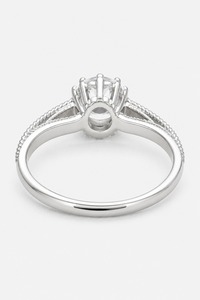 Anillo de compromiso de plata 925 de calidad única y lujosa con diamantes redondos, engaste de púas, joyería fina clásica para mujer - Product Image 2