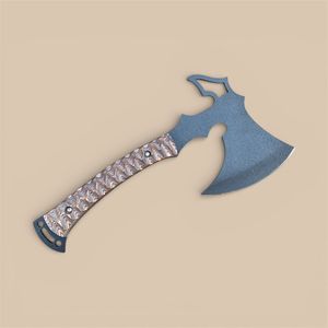 THEWIZ CRAFTS Industrial Grade Tactical Builder's Hatchet Marbled Wood <b>Handle</b> Carbon Steel Blade Survival Outdoor Bushcraft Tool - Product Image 1