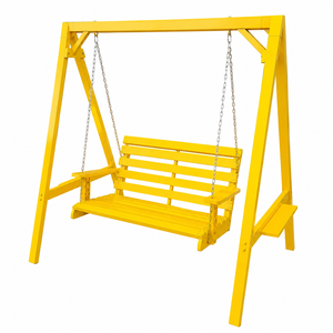 Banc de balançoire de jardin en acier peint en poudre jaune pour 3 personnes, design moderne, mobilier de jardin - Product Image 4