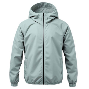 Veste coupe-vent imperméable et respirante avec logo personnalisé pour l'hiver, pour hommes et femmes, à capuche, fermeture éclair, en polyester écologique pour l'extérieur - Product Image 3