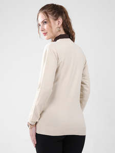 Cardigan en tricot beige pour homme Monte Carlo, couleur unie, boutonnage simple sur le devant - Product Image 2