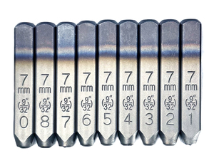 7mm 9/32 inch Steel Number <b>Punch</b> <b>Set</b> 0-9 9pcs Cr-V 6150 HRC 58-62 Lot Number Marking Proportional Font OEM/ODM Taiwan - Product Image 6