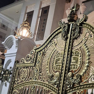 Puerta Batiente de Hierro Forjado Personalizada de Primera Calidad, Diseño Moderno con Recubrimiento en Polvo para Entrada de Villa de Lujo, Jardín y Seguridad Exterior - Product Image 1