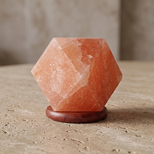 Lámpara de Sal Rosa del Himalaya, Lámpara de Escritorio Geométrica Facetada Natural con Forma de Diamante para Decoración de Sala de Estar y Dormitorio, Venta al por Mayor - Product Image 5