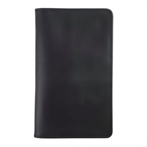 Portefeuille de voyage exécutif en cuir véritable avec boucle centrale pour stylo, pochette à double fermeture éclair, porte-documents vertical, organiseur long pour chéquier - Product Image 1