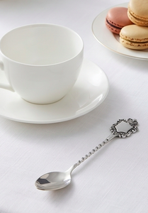 Cuillère à thé vintage plaquée argent avec manche couronné, manche long, finition miroir, pour mariage et usage hôtelier - Product Image 5