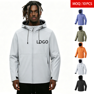 Chaqueta Cortavientos con Capucha para Hombre, Venta al Por Mayor OEM, Corte Regular, Color Sólido, Poliéster, Ropa Casual de Otoño con Logotipo Estampado en la Parte Delantera - Product Image 1