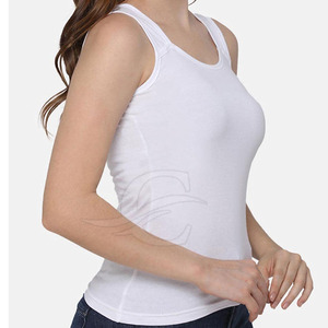 Camiseta sin mangas informal transpirable de alta calidad para mujer con logotipo frontal, último diseño, hecha en Pakistán, al mejor precio - Product Image 3