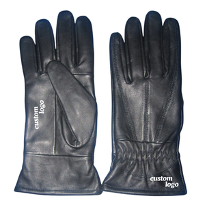 Guantes de piel de oveja auténtica para hombre con logotipo personalizado, los mejores guantes de invierno a la moda, guantes cálidos de invierno con pantalla táctil para conducir, venta al por mayor - Product Image 2