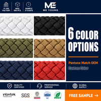 Porte-clés en corde tressée personnalisé, faible MOQ, écologique, fait main, tendance, avec perles décoratives en polyester et crochet à ressort