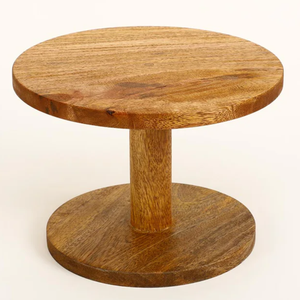 Soporte de pastel de forma redonda Premium Madera pulida natural para uso doméstico - Product Image 3
