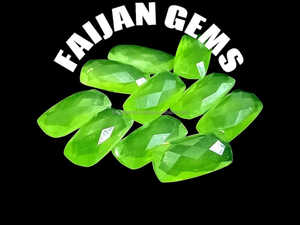Piedra Briolette de Hidroplata Verde Menta AAA, Pulida a Mano, para Joyería, Natural, Facetada en Todas las Formas, FAIJAN GEMS Rajasthan - Product Image 2