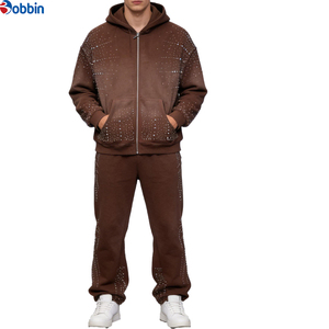 Conjunto de Sudadera con Capucha y Pantalones de Invierno para Hombre, Diseño Estampado con Pedrería, Estilo Urbano, de Alta Calidad, Personalizable, de BOBBIN INDUSTRIES - Product Image 2