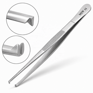 Pince à tissus dentaire 1x2 dents, fine, chirurgicale, à dents, en acier inoxydable, instrument de manipulation précise des tissus OEM ODM - Product Image 4