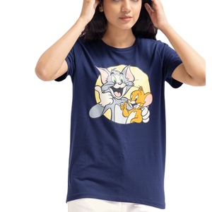 เสื้อยืดแขนสั้นผู้หญิงคุณภาพสูง ผ้าฝ้าย 100% รับสั่งทำพร้อมสกรีนโลโก้ ระบายอากาศได้ดี พร้อมสกรีนสติกเกอร์ - Product Image 1