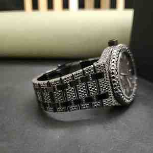 Elegant Fashion Mossianite Diamond Luxury Stainless Steel Round Case Baguette Dial Analog ETA Movement Unisex <b>Watch</b> - Product Image 3