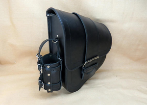 Sac de bras oscillant latéral gauche pour moto en cuir véritable avec porte-bouteille sacoche en cuir étanche bagages de moto vente en gros - Product Image 5