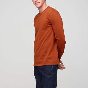 T-shirts unisexes à manches longues en coton de couleur personnalisée, à motif écossais, à séchage rapide, col rond, pour l'été - Product Image 3