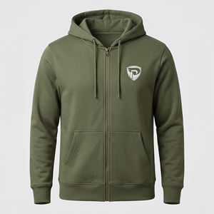 Sudadera con Capucha Verde Unisex Dumela, Cierre de Cremallera, Color Sólido, Informal, de Felpa, Algodón Transpirable, Corte Holgado, Ropa de Invierno Antiarrugas - Product Image 1
