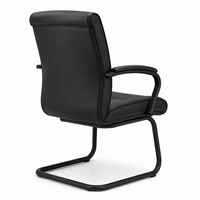 Chaise de visiteur exécutive moderne en cuir PU avec pieds en fer fixés, pour conférence, réunion, négociation, chaise de bureau pour invités avec dossier rembourré