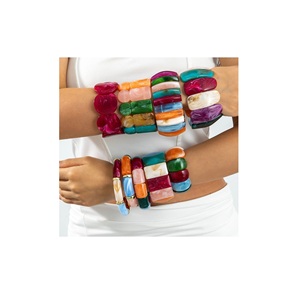 Handmade Resin <b>Bracelet</b> with Vibrant Artistic Detailing Premium Wrist Accessory for Casual and Party Wear - Product Image 3